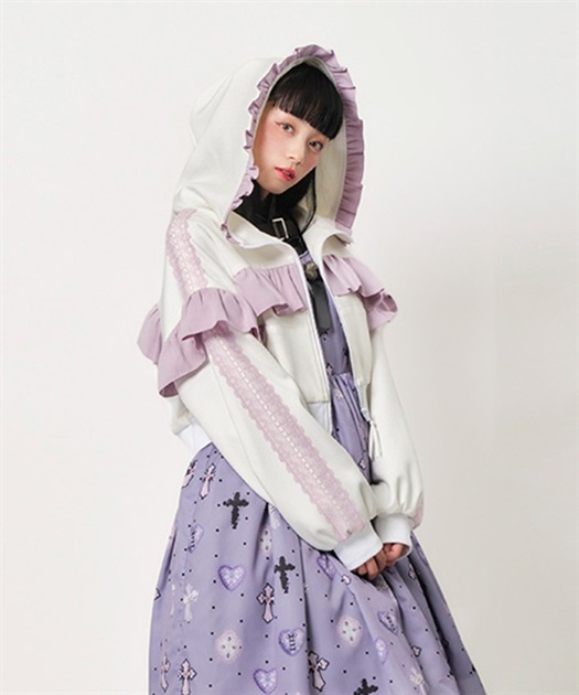 フリルジャージブルゾン | outlet | axes femme online shop フリルジャージブルゾン | outlet | axes femme online shop