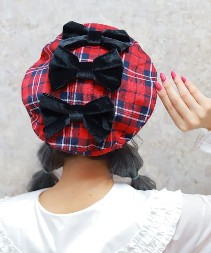 axes femme kawaii タータンチェックベレー帽 ブルー 新品未使用 axes femme kawaii（アクシーズファムカワイイ）の「タータン