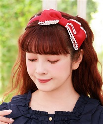 グログランリボンカチューシャ【ランク限定Web先行販売】(赤-F)