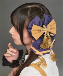 彼岸の白狐会柄リボンバレッタ【Web限定商品】【期間限定販売】(パープル-F)