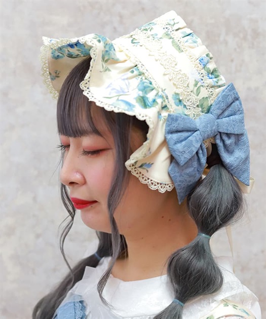 アンティークローズ柄ハーフボンネット | kawaii | axes femme アンティークローズ柄ハーフボンネット | kawaii | axes femme