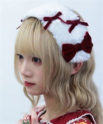 ファーヘッドドレス(ワイン-F)