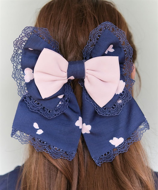 桜柄リボンバレッタ | kawaii | axes femme online shop 桜柄リボンバレッタ | kawaii | axes femme online shop