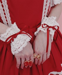 トーションレースお袖留め(赤-F)