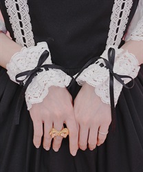 トーションレースお袖留め(黒-F)