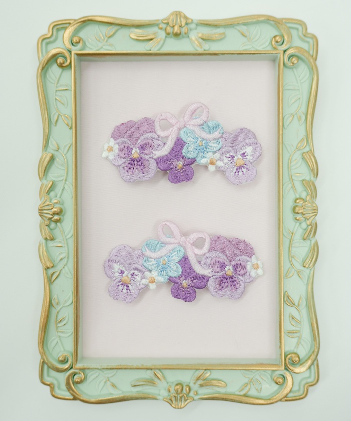 パンジー刺繍クリップセット | Chalmiere | axes femme 公式オンライン