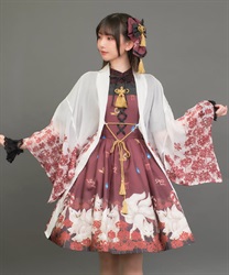 彼岸花柄シアー着物風羽織【期間限定販売】 | kawaii | axes