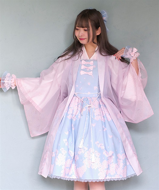 桜柄シアー着物風羽織 | レディース服・レディースファッション 桜柄シアー着物風羽織 | レディース服・レディースファッション