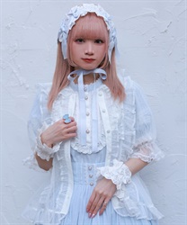 ドットチュールブラウス(白-M)