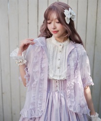 ドットチュールブラウス(ラベンダー-M)