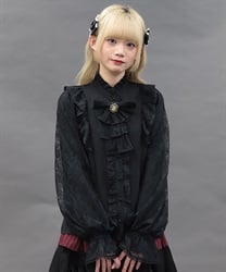 クラシカルレーシーブラウス【ランク限定Web先行予約】(黒-M)