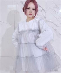チュールスウィッチロングＴ(グレー-F)