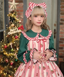 クリスマスブラウス(グリーン-M)