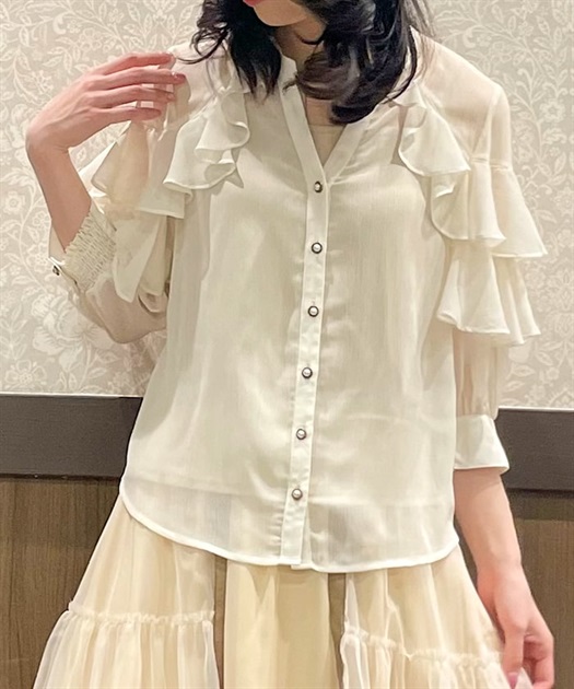 シフォンフリルブラウス【期間限定価格】 | outlet | axes femme シフォンフリルブラウス【期間限定価格】 | outlet | axes femme