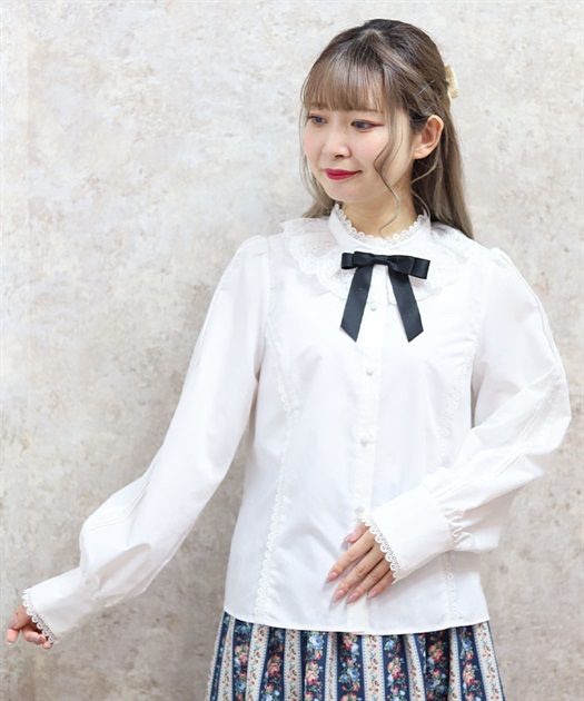 チュールレース衿ブラウス | レディース服・レディース チュールレース衿ブラウス | レディース服・レディース
