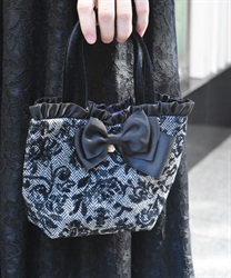 ツイードリボンミニバッグ(黒-F)