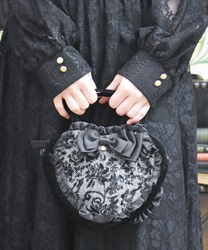 ツイードハートリボンバッグＳ(黒-F)