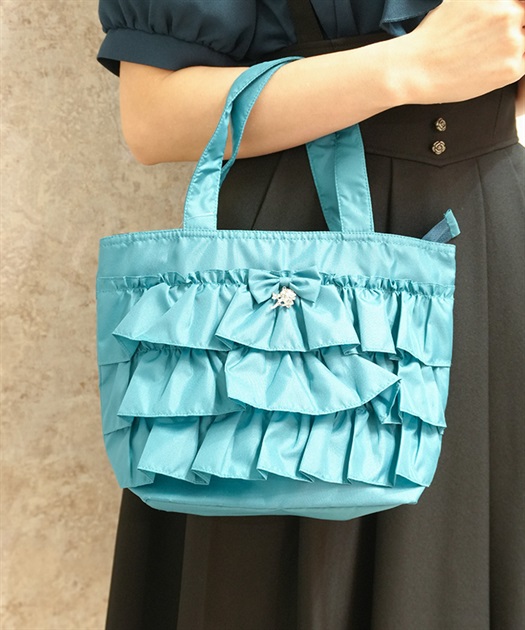 撥水フリルトート