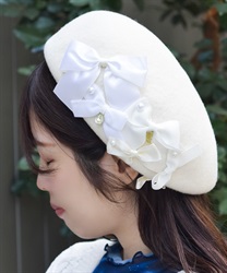 リボンウールベレー(白-F)