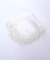 リボン付きフリルハンカチ(生成り-F)