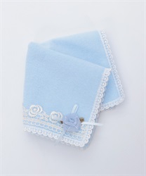 ローズレースハンカチ(ブルー-F)