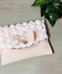 ミニローズティッシュケース(ベージュ-F)