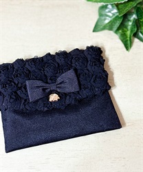 ミニローズティッシュケース(黒-F)