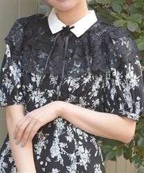 アリス薔薇チュールつけ襟(黒-F)