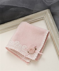 バラの集いタオルハンカチ(ピンク-F)