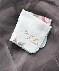 ルドゥーテブロッサムタオルハンカチ(ブルー-F)