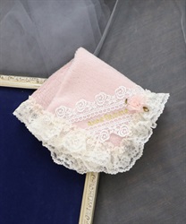 バラの集いロゴ刺繍ハンカチ(ピンク-F)