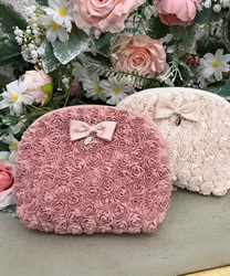 ミニローズシェルポーチ(ピンク-F)