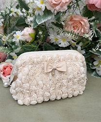 ミニローズ口金ポーチ(生成り-F)