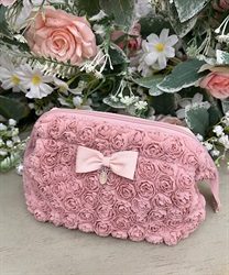 ミニローズ口金ポーチ(ピンク-F)