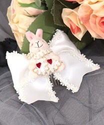 トランプうさぎヘアリボン(白-F)