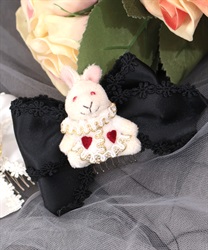 トランプうさぎヘアリボン(黒-F)