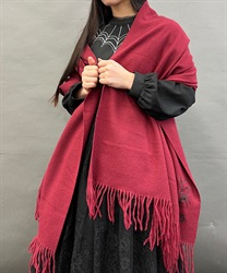 クロス刺繍ストール(ワイン-F)