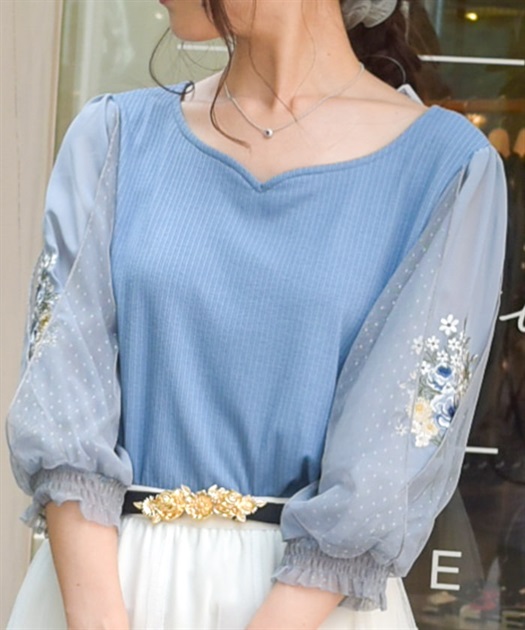 フラワーブーケ刺繍プルオーバー | レディース服・レディース フラワーブーケ刺繍プルオーバー | レディース服・レディース
