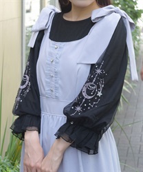 メテオール刺繍袖プルオーバー【WEB先行販売】(黒-F)