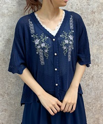 レース×ローズ刺繍ポンチョ | outlet | axes femme online shop