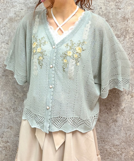 レース×ローズ刺繍ポンチョ | レディース服・レディース レース×ローズ刺繍ポンチョ | レディース服・レディース