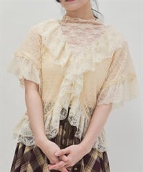 レースフリルボレロ風トップス【WEB先行販売】(クリーム-F)