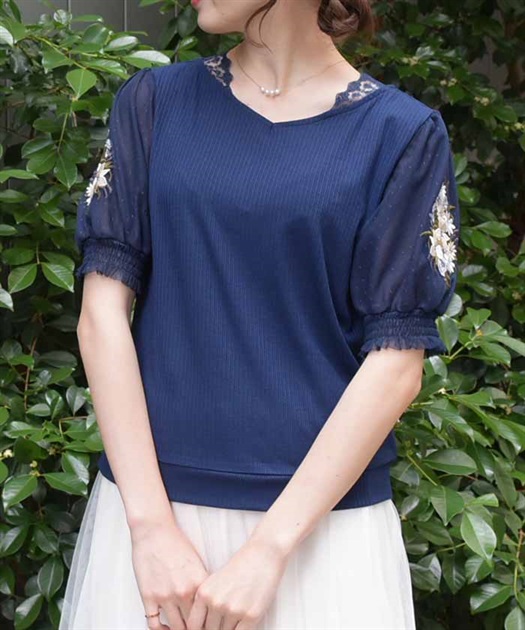 ドットチュール×刺繍プルオーバー【期間限定価格】 | outlet ドットチュール×刺繍プルオーバー【期間限定価格】 | outlet