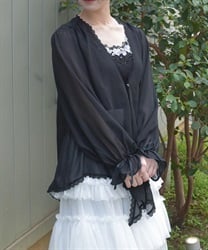 イレヘムシフォンカーデ(黒-F)