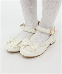 エナメルリボンパンプス(白-S)