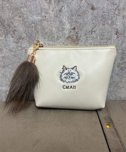 ＣＡＴ船形刺繍ポーチ