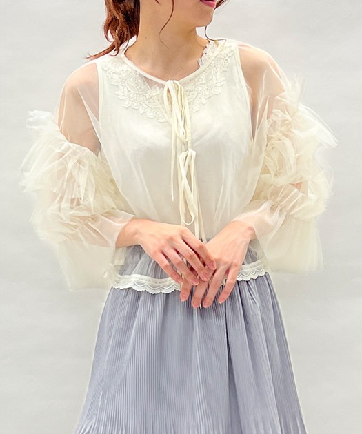 フリルチュールトップス | レディース服・レディース フリルチュールトップス | レディース服・レディース