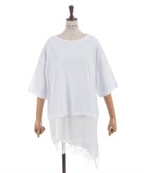 レースドッキングＴシャツ(生成り-F)