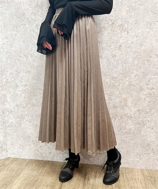 カットスエードプリーツスカート | outlet | axes femme online shop カットスエードプリーツスカート | outlet | axes femme online shop