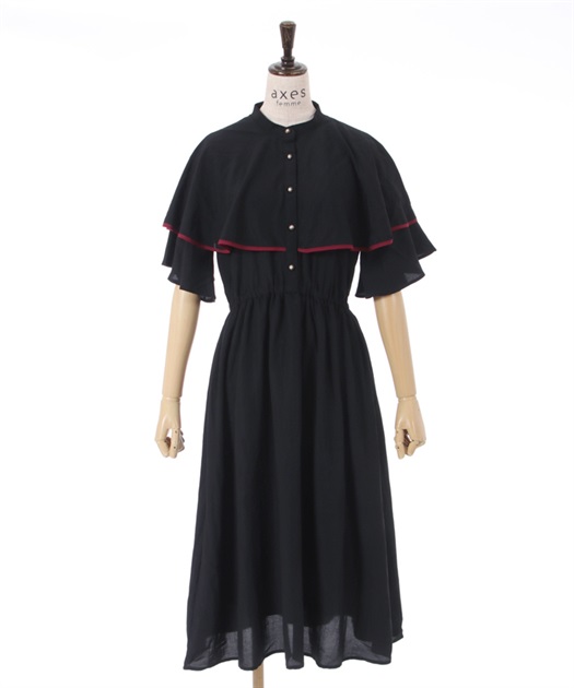 パイピングケープワンピース | outlet | axes femme online shop パイピングケープワンピース | outlet | axes femme online shop